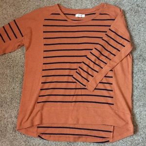 Madewell Striped 3/4 Sleeve Sweater